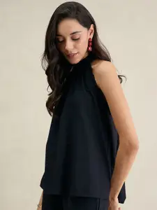 FEMMELLA Women Halter Neck Cotton Top