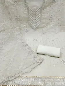 Maroosh Floral Embroidered Sequinned Unstitched Dress Material