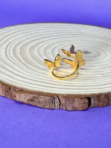 The Jewellery Tale Rose Gold-Plated Artificials Stone Studded Finger Ring