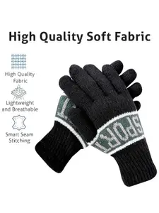 LOOM LEGACY Men Patterned Acrylic Winter Gloves