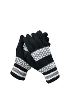 LOOM LEGACY Men Pack of 2 Striped Acrylic Winter Gloves