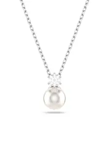 SWAROVSKI Rhodium-Plated Crystal Studded Circular Pendants with Chains