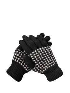 LOOM LEGACY Men Striped Acrylic Winter Gloves
