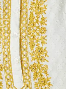 Melange by Lifestyle Floral Embroidered Sequined A-Line Kurta