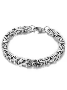 Fashion Frill Men Silver-Plated Wraparound Bracelet