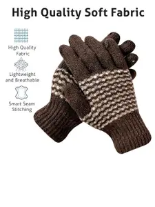 LOOM LEGACY Men Checked Acrylic Winter Gloves