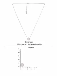 KAI JEWEL Rhodium-Plated Cubic Zirconia Studded Circular Pendant with Chain