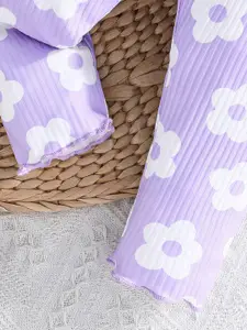 INCLUD Girls Floral Printed Top With Trousers