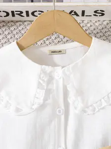 INCLUD Girls Round Neck Shirt With Skirt & Jacket