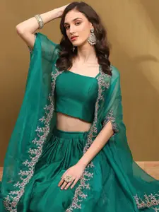 Biba Thread Work Ready to Wear Silk Lehenga & Blouse With Dupatta