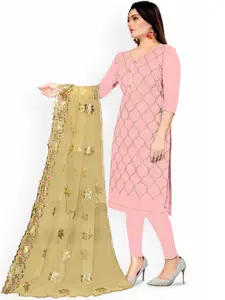 Maroosh Geometric Embroidered Zari Unstitched Dress Material