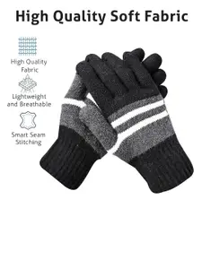 LOOM LEGACY Men Striped Acrylic Winter Gloves