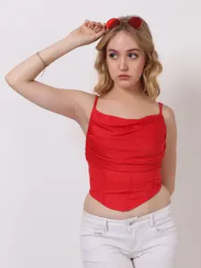 SIGHTBOMB Women Shoulder Straps Cotton Corset Crop Top