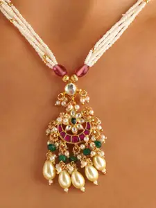 JAYPORE Gold-Plated Kundan Studded Necklace
