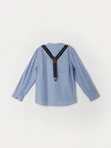 Fame Forever by Lifestyle Boys Band Collar Micro Ditsy Printed Cotton Casual Shirt