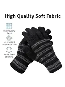 LOOM LEGACY Men Pack of 2 Striped Acrylic Winter Gloves