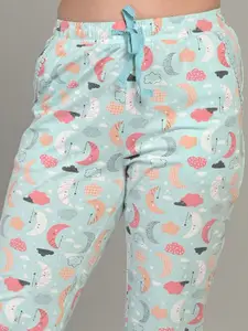 MAYSIXTY Pack Of 2 Cotton Mid- Rise Printed Lounge Pants