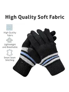 LOOM LEGACY Men Pack of 2 Striped Acrylic Winter Gloves