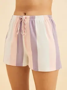 Sweet Dreams Women Lapel Collar Long Sleeves Striped Casual Night suit