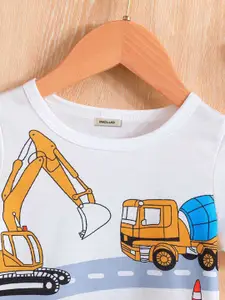 INCLUD Boys Printed Round Neck Short Sleeves T-Shirt With Shorts