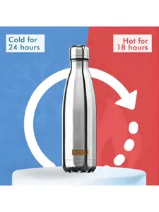 USHA SHRIRAM Silver-Toned Single Stainless Steel Double Wall Vacuum Water Bottle 1l