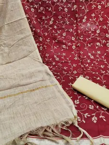 Maroosh Embellished Thread Work Unstitched Dress Material