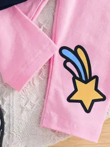 INCLUD Girls Printed Round Neck Long Sleeves Top With Trouser