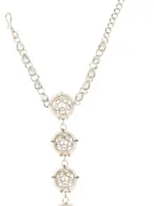 I Jewels Gold-Plated Kundan Studded & Pearl Beaded Ring Bracelet