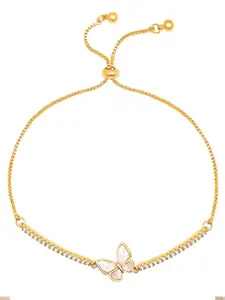 Peora Cubic Zirconia Gold-Plated Wraparound Bracelet