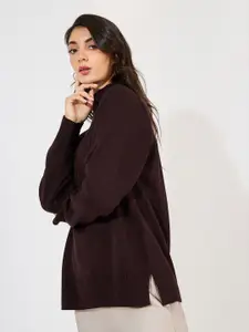 Styli Women Turtle Neck Boxy Fit Long Length Sweater