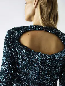 Womenue Women Embellished Sheath Mini Dress