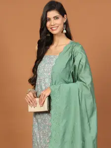 Meena Bazaar Floral Printed Cotton Unstitched Dress Material