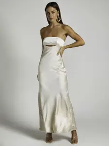 Womenue Women Off-Shoulder A-Line Maxi Dress