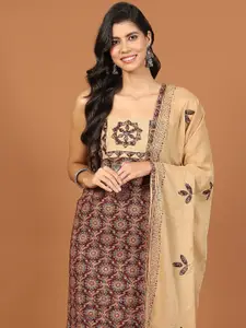 Meena Bazaar Abstract Printed Cotton Unstitched Dress Material