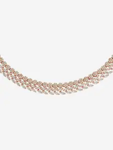 Kushal's Fashion Jewellery Rose Gold-Plated Cubic Zirconia Statement Necklace