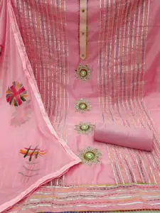 Maroosh Floral Embroidered Beads and Stones Unstitched Dress Material