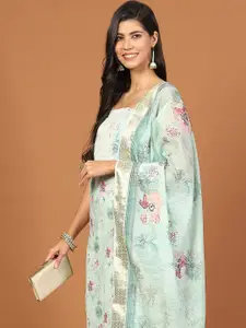 Meena Bazaar Floral Printed Cotton Unstitched Dress Material