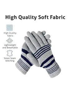 LOOM LEGACY Men Striped Acrylic Winter Gloves