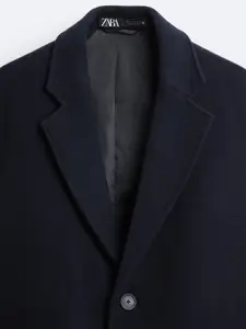 ZARA Men Navy Blue Coats