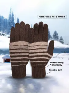 LOOM LEGACY Men Striped Acrylic Winter Gloves