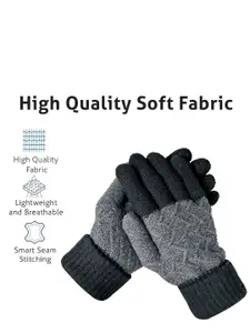 LOOM LEGACY Men Patterned Acrylic Touchscreen Gloves