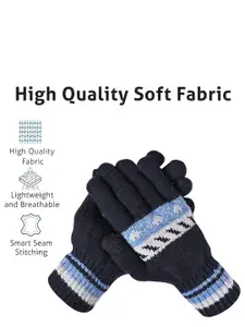 LOOM LEGACY Men Patterned Acrylic Winter Gloves