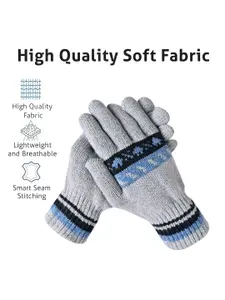 LOOM LEGACY Men Patterned Acrylic Winter Gloves