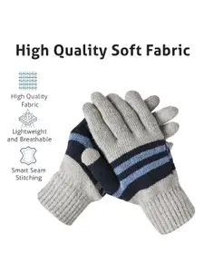 LOOM LEGACY Men Striped Winter Gloves