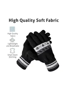 LOOM LEGACY Men Patterned Acrylic Winter Gloves