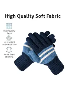 LOOM LEGACY Men Striped Acrylic Winter Gloves