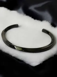 Fashion Frill Men Silver-Plated Stainless Steel Cuff Bracelet