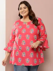 Sztori Plus Size Ethnic Motifs Print Kurti