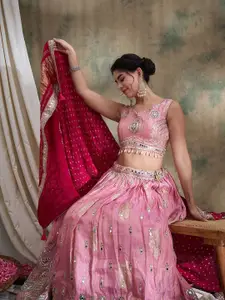 SHRINGARINI Embroidered Ready to Wear Lehenga & Blouse With Dupatta