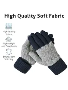 LOOM LEGACY Men Patterned Acrylic Touchscreen Gloves